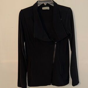 Athleta Black Blazer Asymmetrical Draped Collar